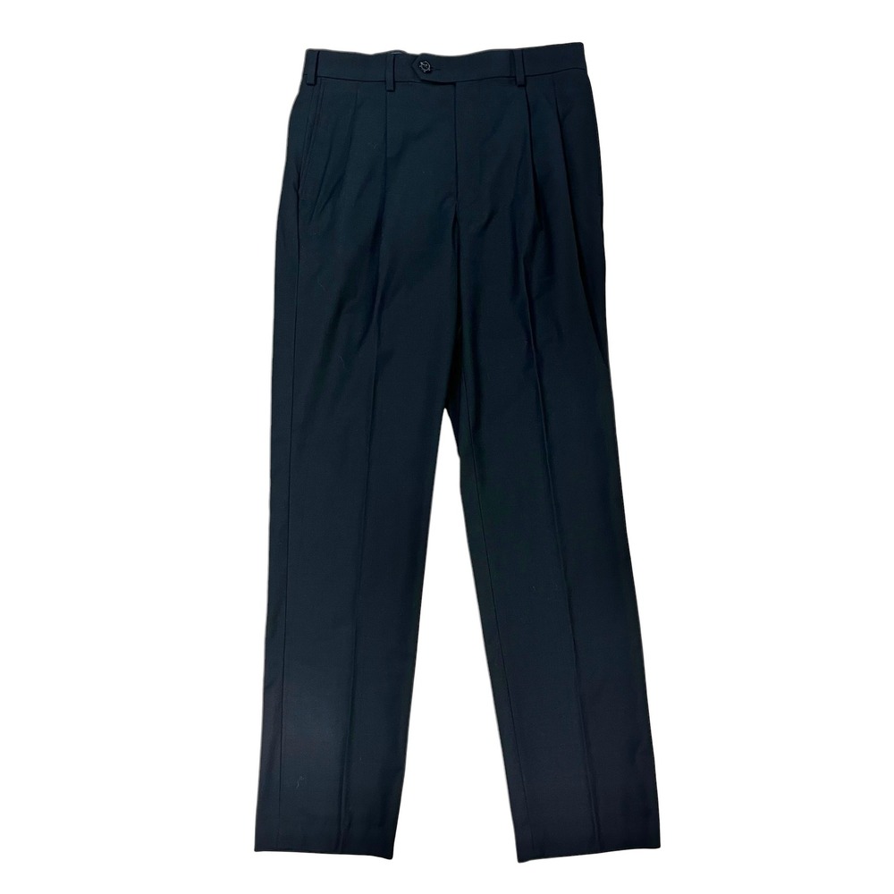 Roundtree & Yorke Pants Mens 30x30 Travel Smart Black Pleated Dress